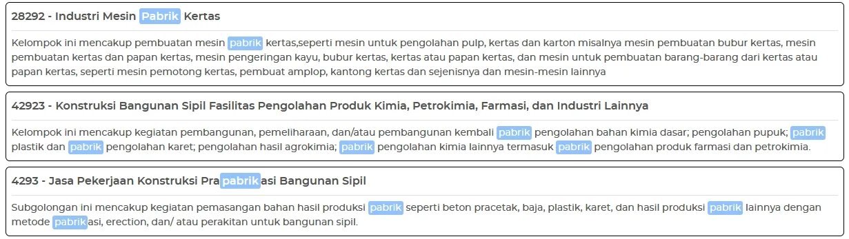 KBLI IUI izin industri